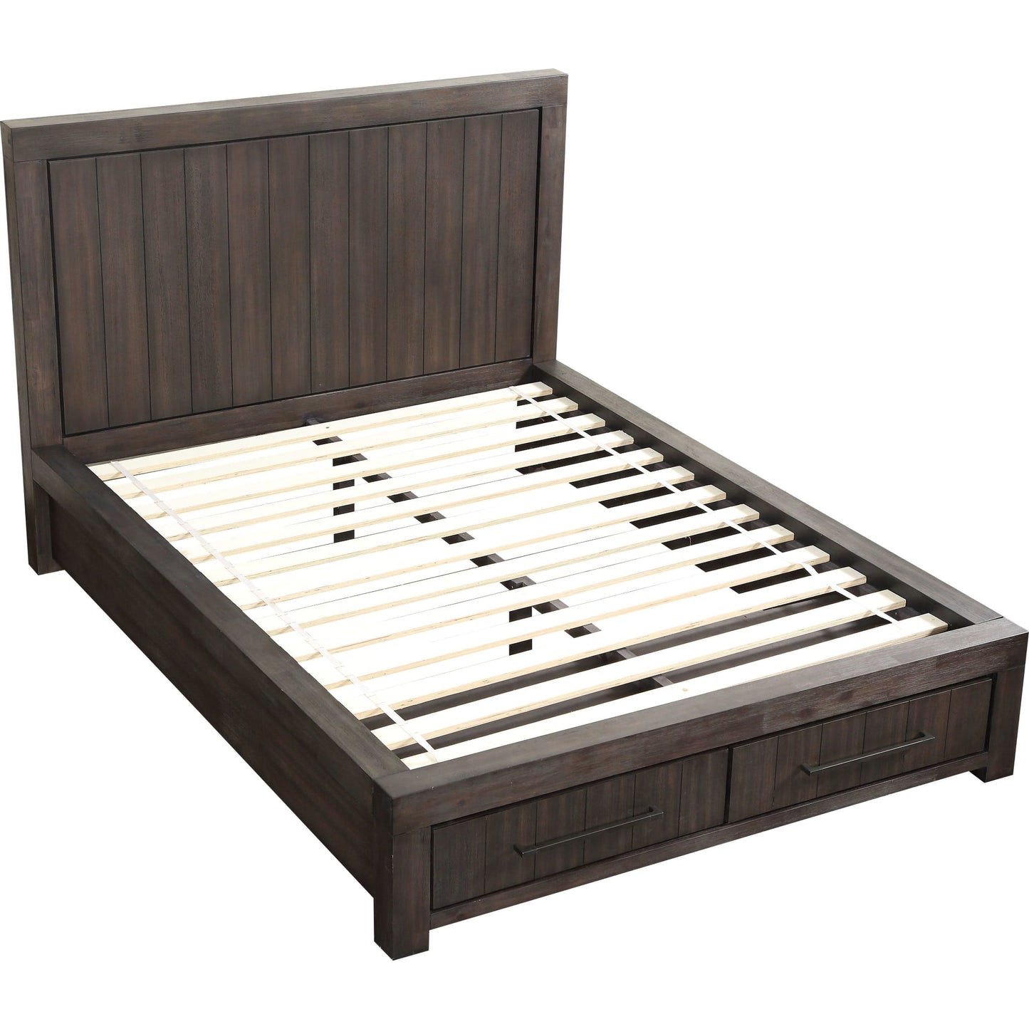 Heath Two Drawer Wood Storage Bed in Basalt Grey