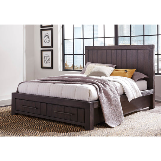 Heath Two Drawer Wood Storage Bed in Basalt Grey