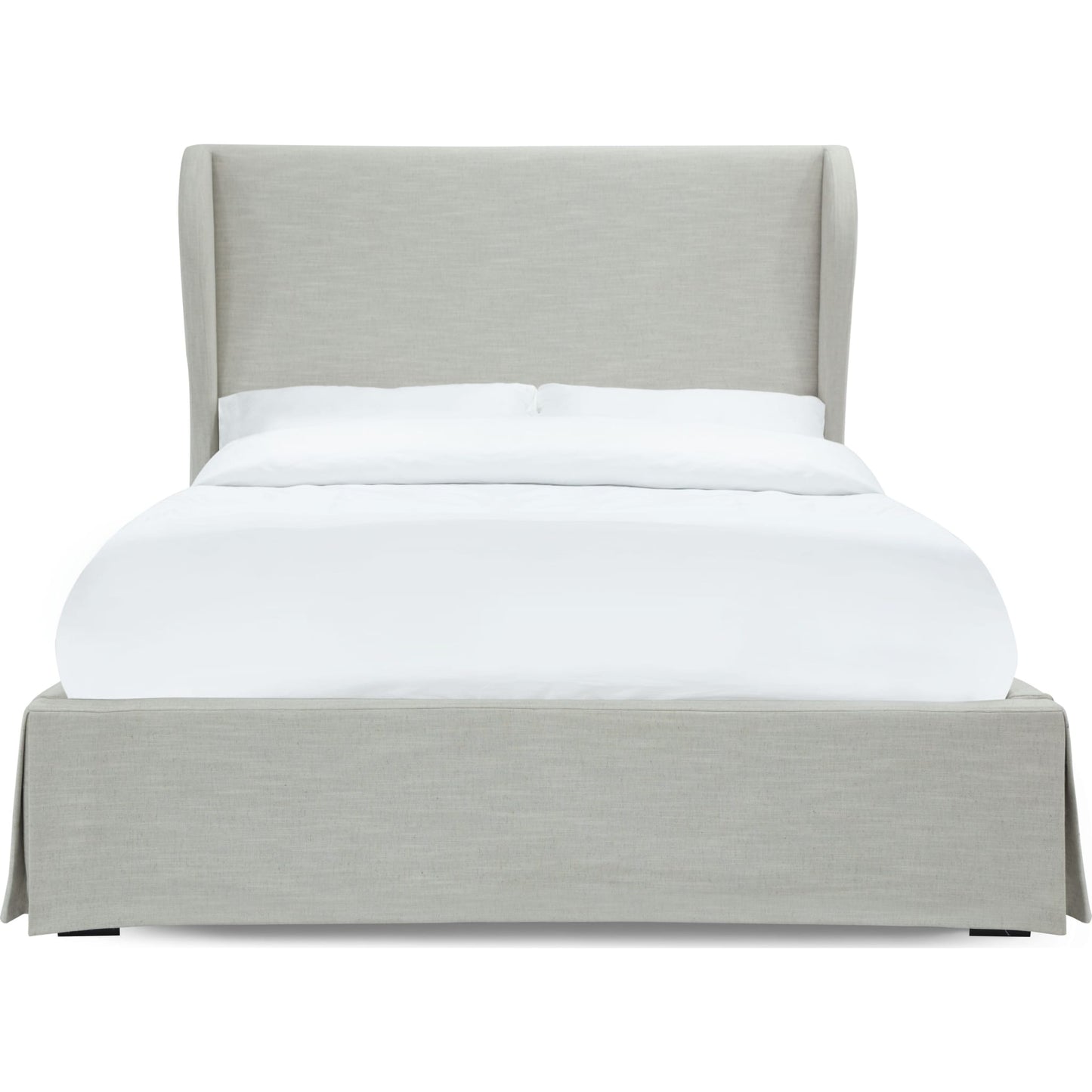 Hera Upholstered Skirted Panel Bed in Oatmeal