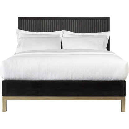 Kentfield Solid Wood Platform Bed in Black Drifted Oak