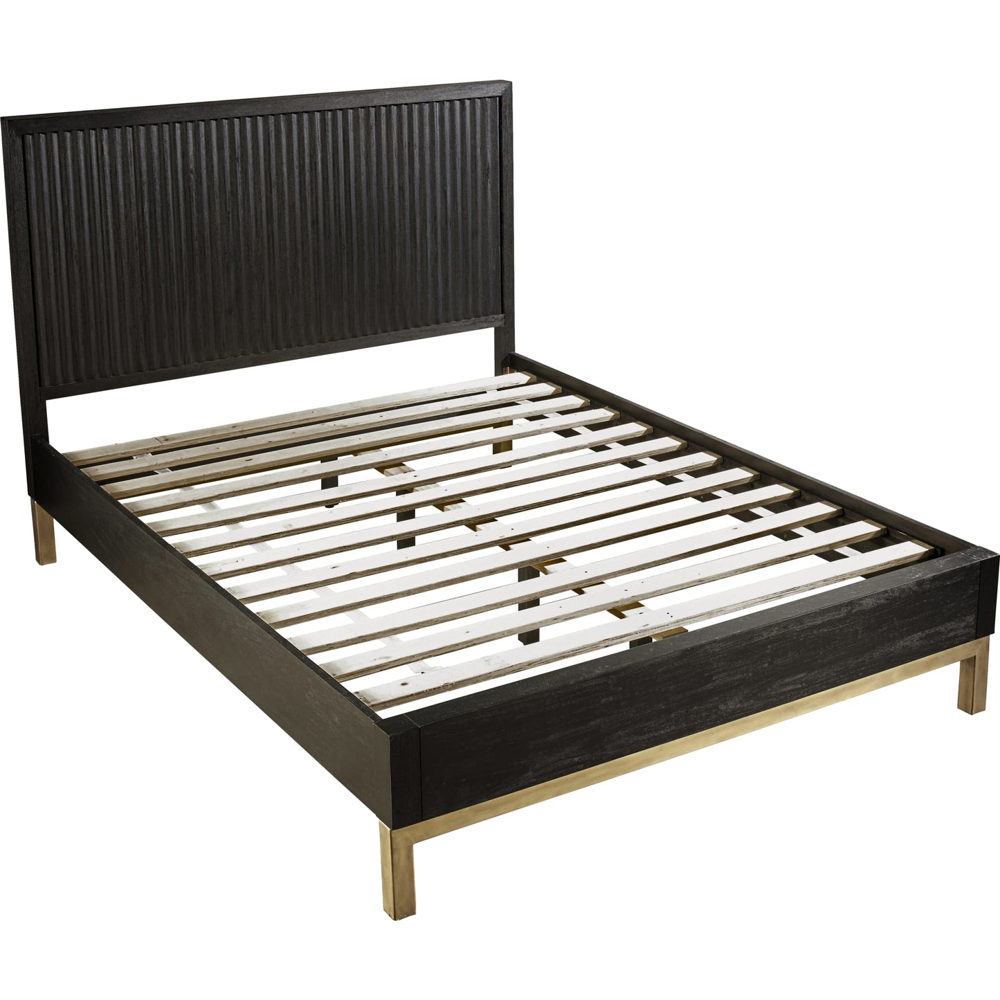 Kentfield Solid Wood Platform Bed in Black Drifted Oak
