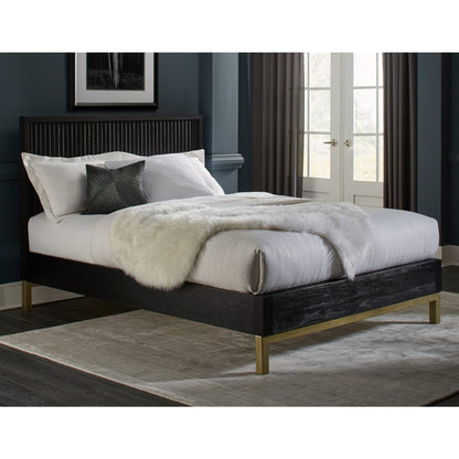 Kentfield Solid Wood Platform Bed in Black Drifted Oak