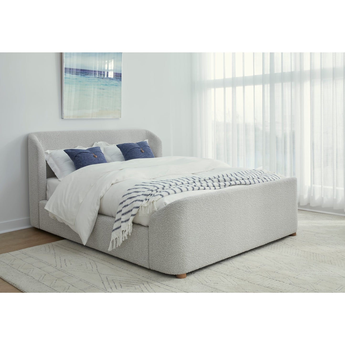 Kiki Upholstered Platform Bed in Cotton Ball Boucle (2026)