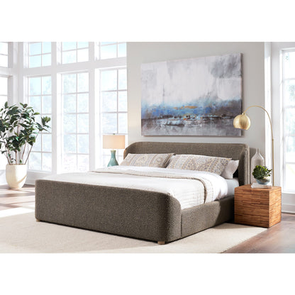 Kiki Upholstered Platform Bed in Pumpernickel Boucle (2026)