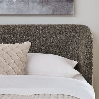 Kiki Upholstered Platform Bed in Pumpernickel Boucle (2026)