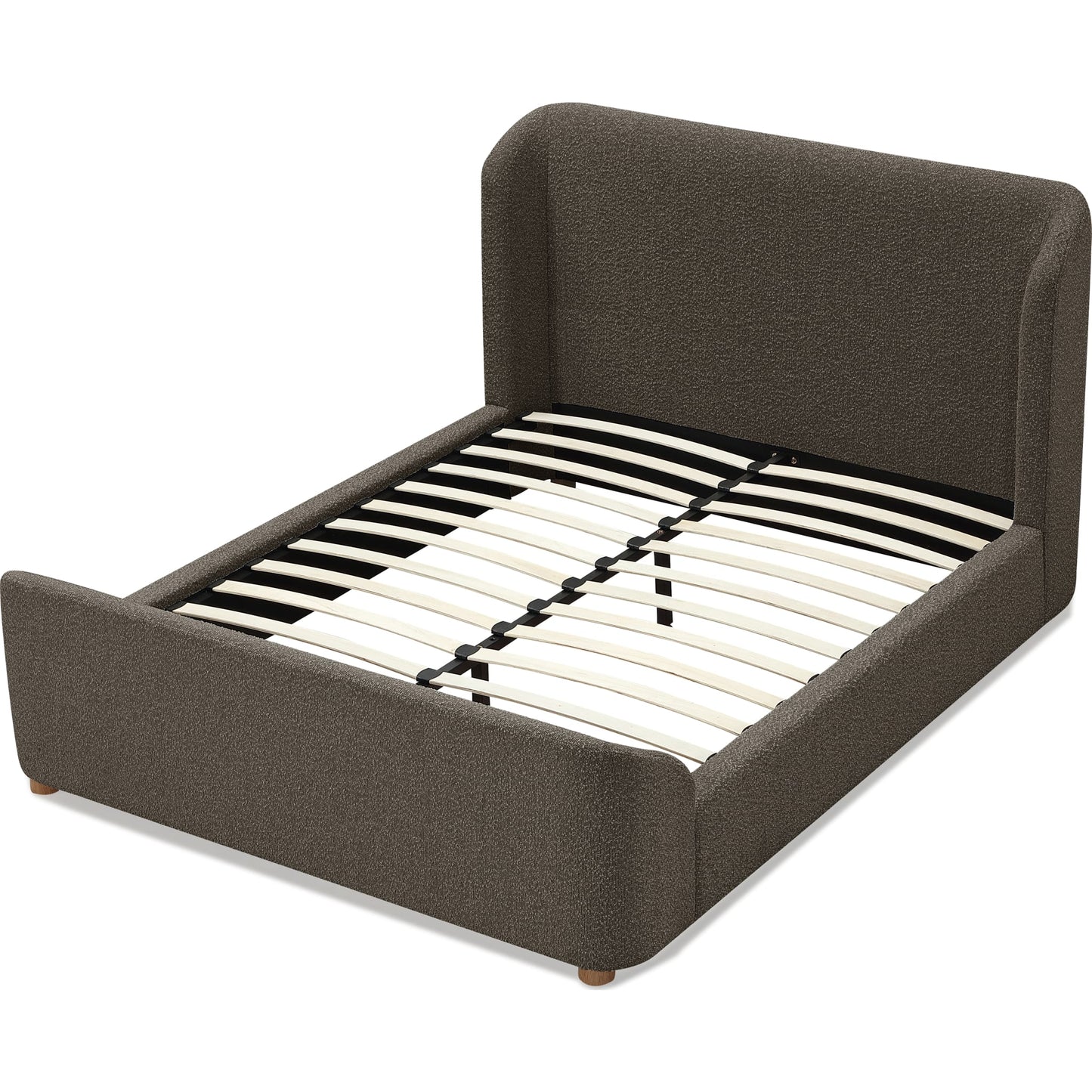 Kiki Upholstered Platform Bed in Pumpernickel Boucle (2026)