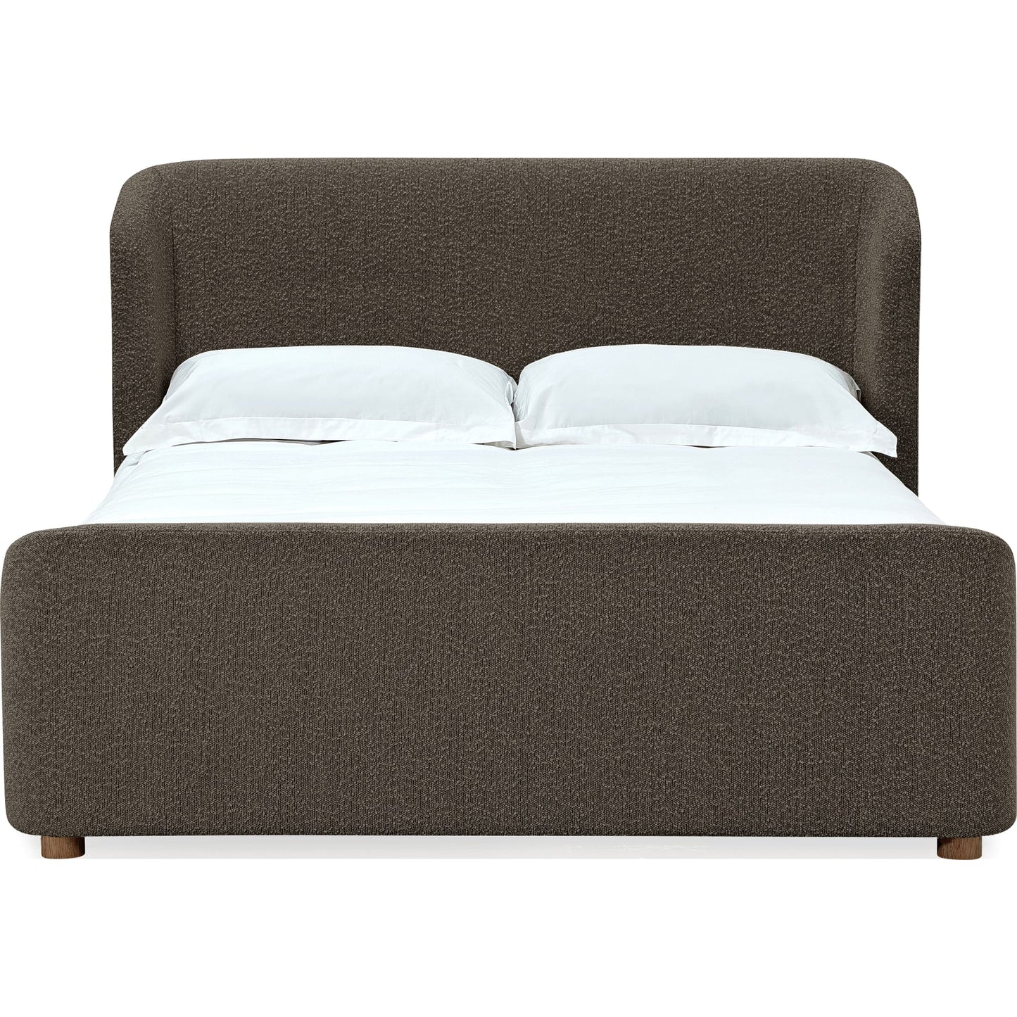 Kiki Upholstered Platform Bed in Pumpernickel Boucle