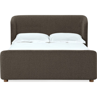 Kiki Upholstered Platform Bed in Pumpernickel Boucle