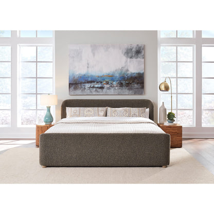 Kiki Upholstered Platform Bed in Pumpernickel Boucle