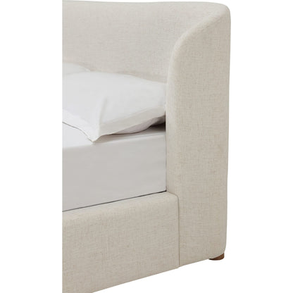 Kiki Upholstered Platform Bed in Whipped Honey Linen