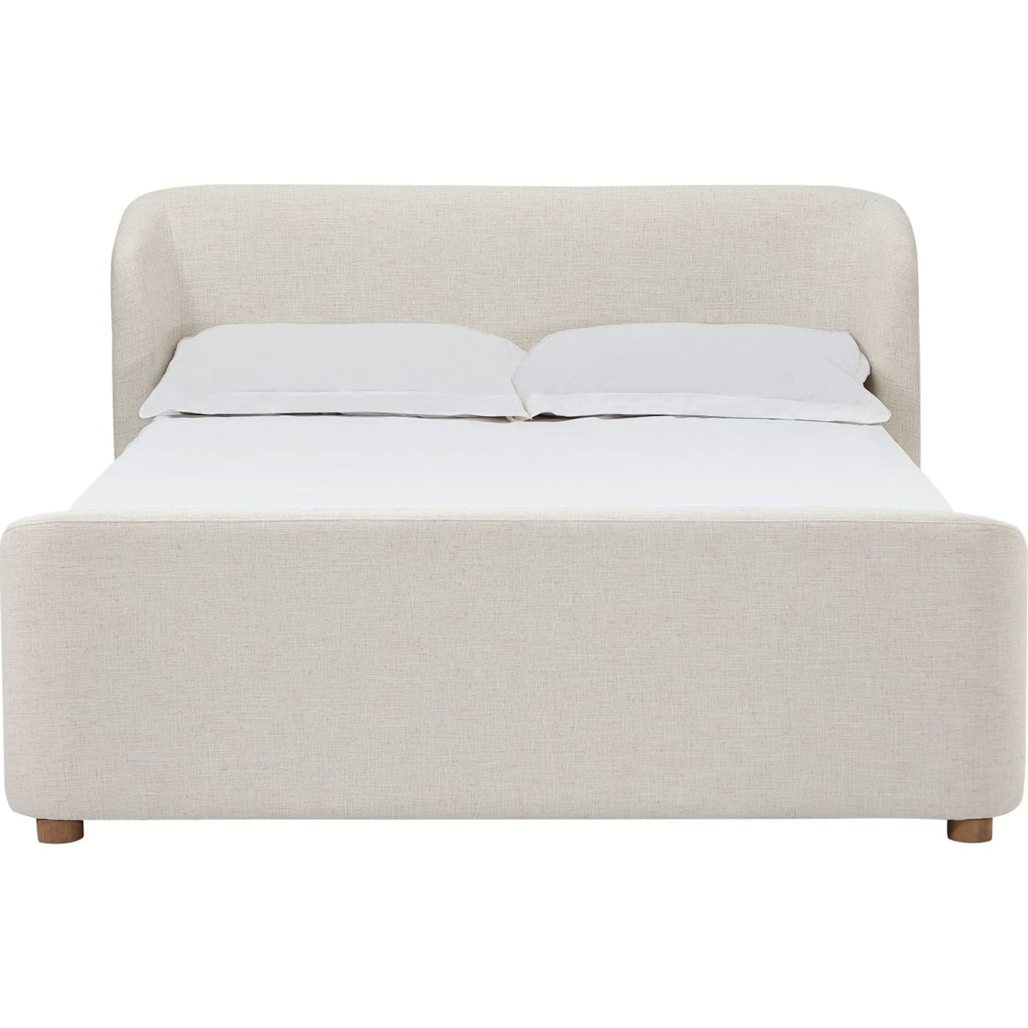 Kiki Upholstered Platform Bed in Whipped Honey Linen