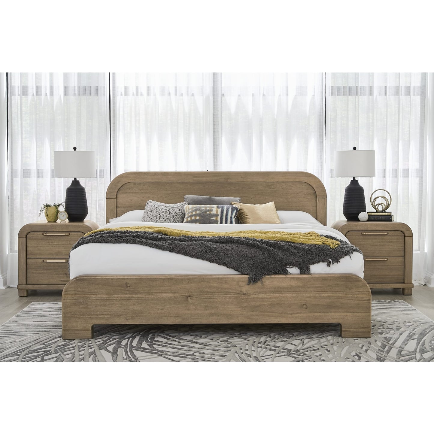 Kione Acacia Wood Platform Bed in Lioness