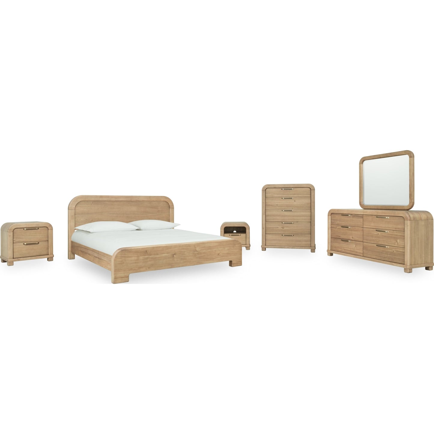 Kione Acacia Wood Platform Bed in Lioness