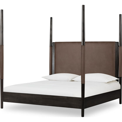 Koko Upholstered Poster Bed in Minx