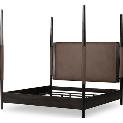 Koko Upholstered Poster Bed in Minx