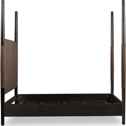 Koko Upholstered Poster Bed in Minx