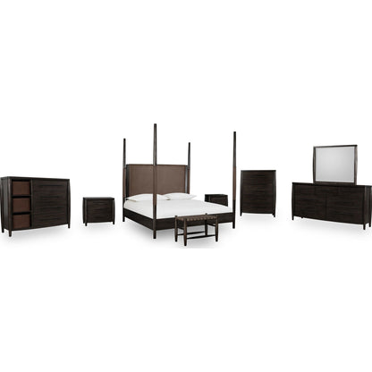 Koko Upholstered Poster Bed in Minx