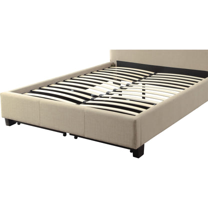 Levi Tufted Footboard Storage Bed in Toast Linen