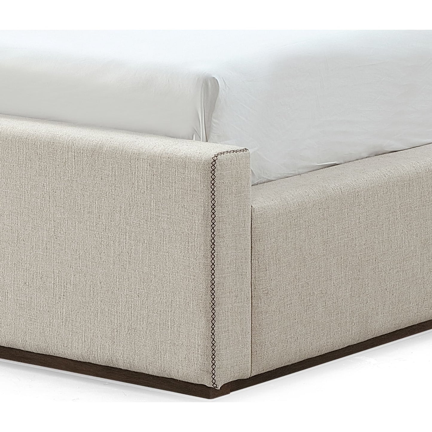 Louis Upholstered Platform Bed in Natural Linen