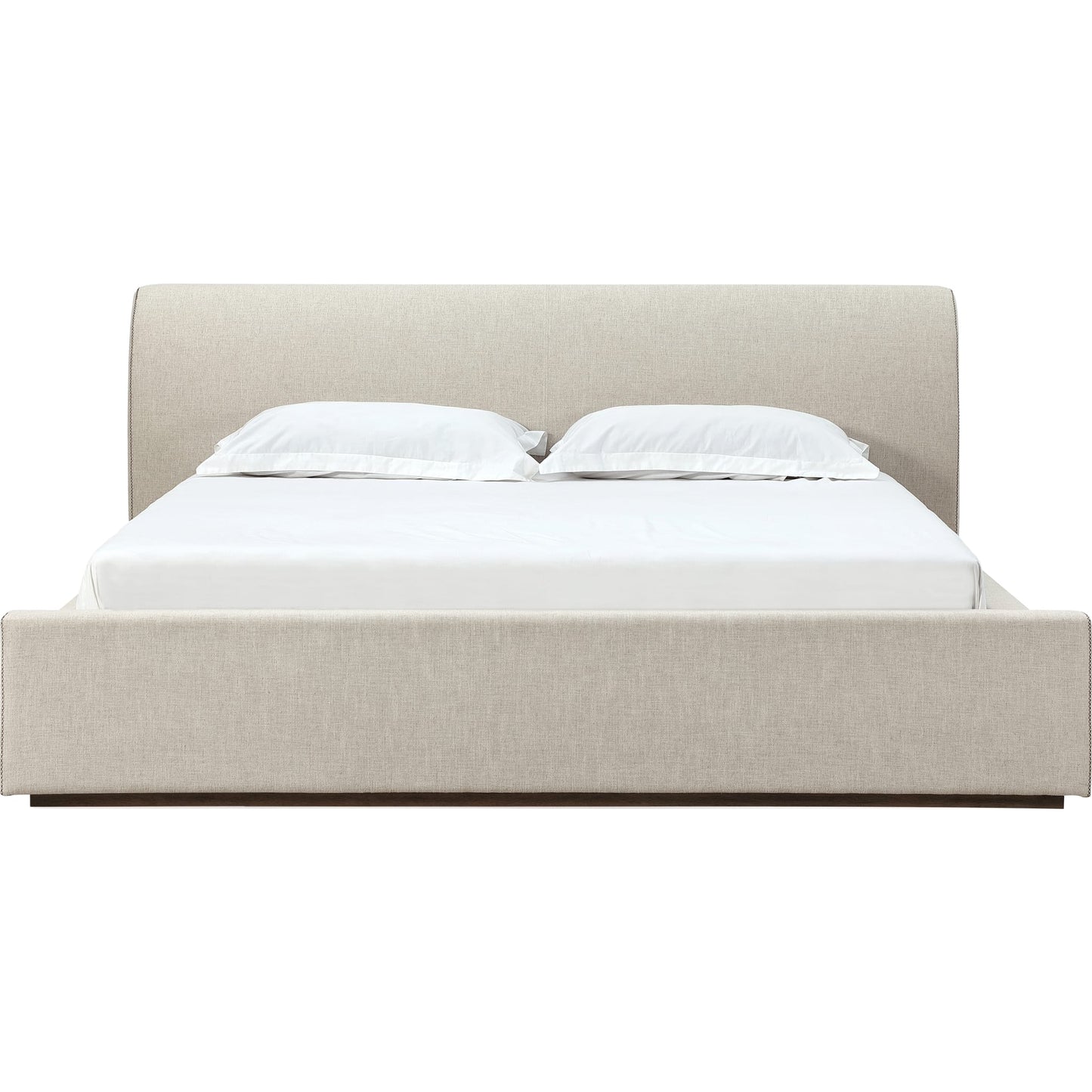 Louis Upholstered Platform Bed in Natural Linen