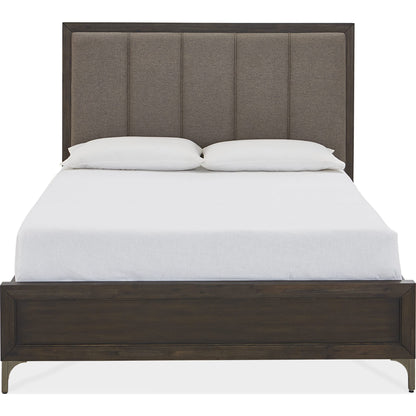 Lucerne Upholstered Panel Bed in Vintage Coffee