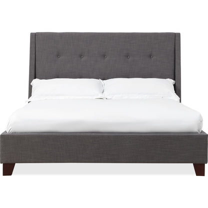 Madera Upholstered Platform Bed in Dark Charcoal