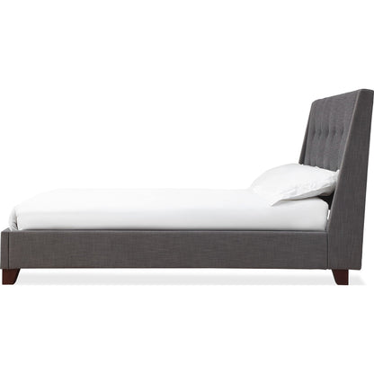 Madera Upholstered Platform Bed in Dark Charcoal