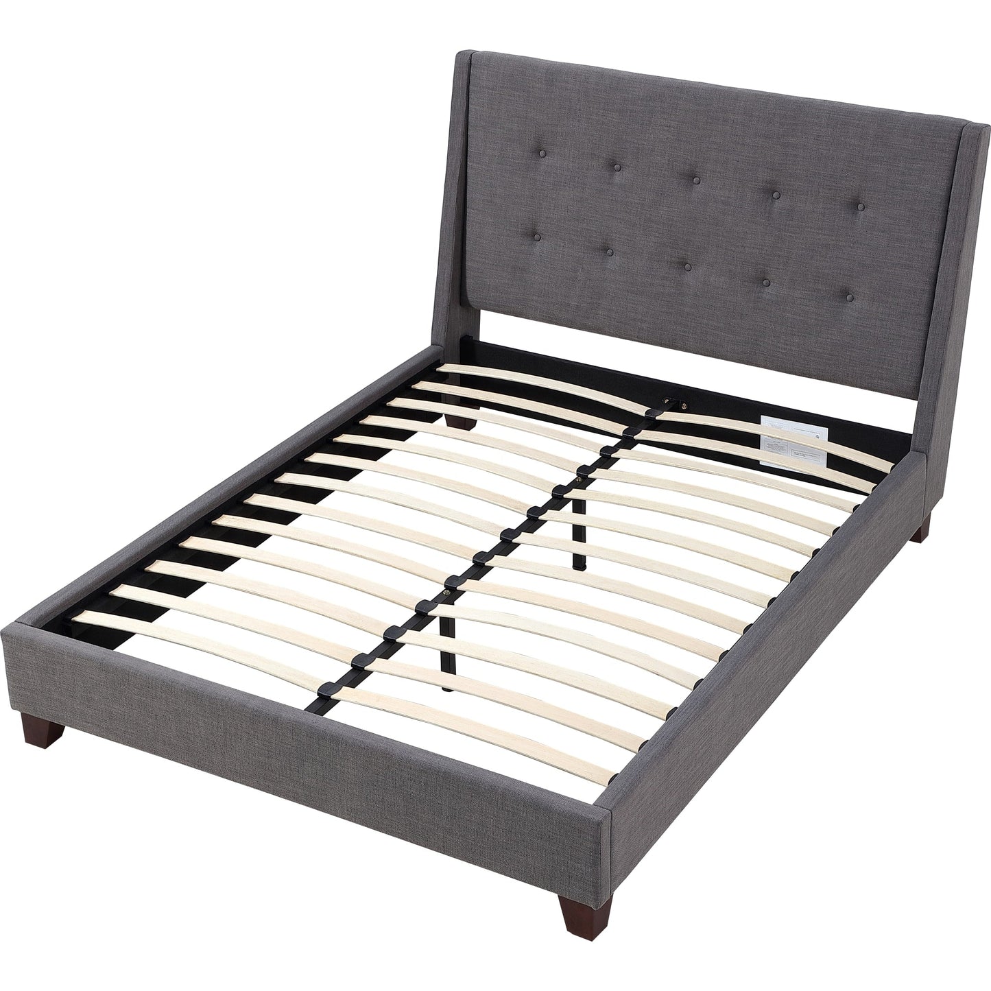 Madera Upholstered Platform Bed in Dark Charcoal