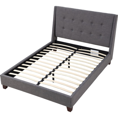 Madera Upholstered Platform Bed in Dark Charcoal