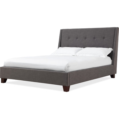 Madera Upholstered Platform Bed in Dark Charcoal