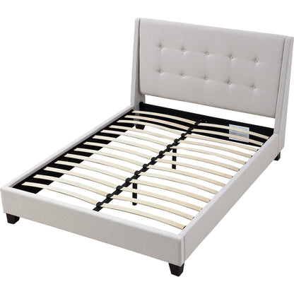 Madera Upholstered Platform Bed in Putty