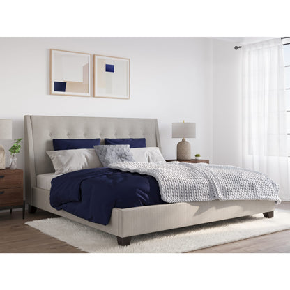 Madera Upholstered Platform Bed in Putty