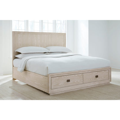 Maxime Two Drawer Footboard Storage Platform Bed In Ash