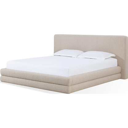 Maya Upholstered Platform Bed in Brun Boucle