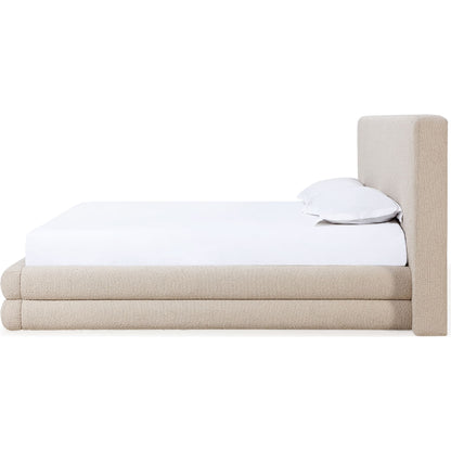 Maya Upholstered Platform Bed in Brun Boucle