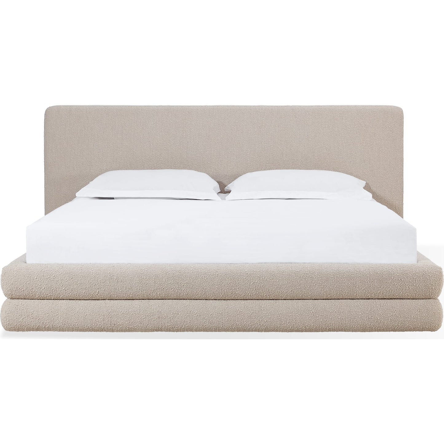 Maya Upholstered Platform Bed in Brun Boucle