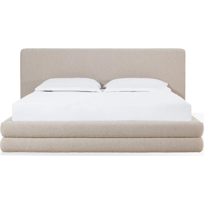 Maya Upholstered Platform Bed in Brun Boucle