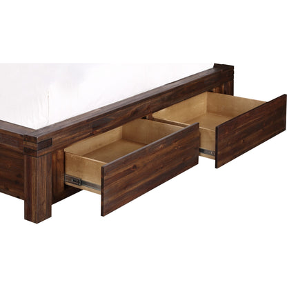Meadow Solid Wood Footboard Storage Bed in Brick Brown