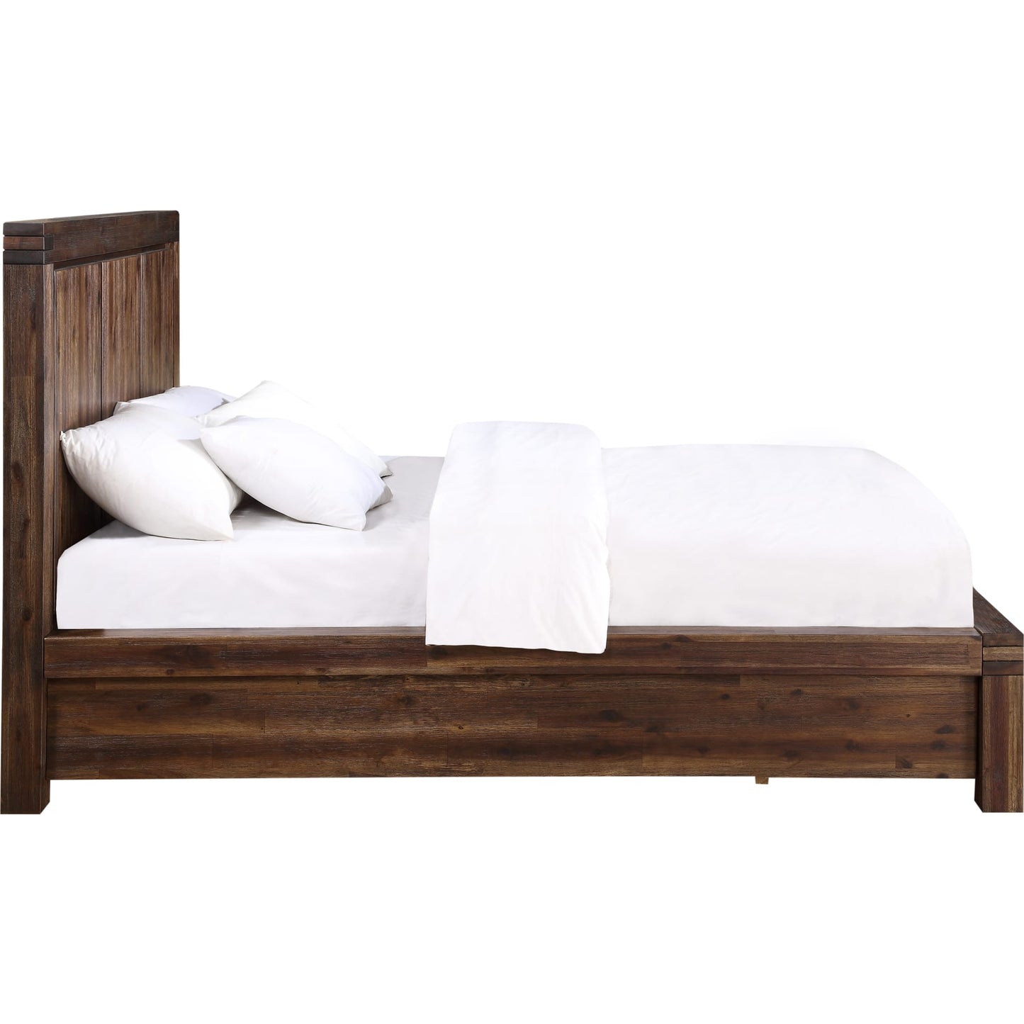Meadow Solid Wood Footboard Storage Bed in Brick Brown