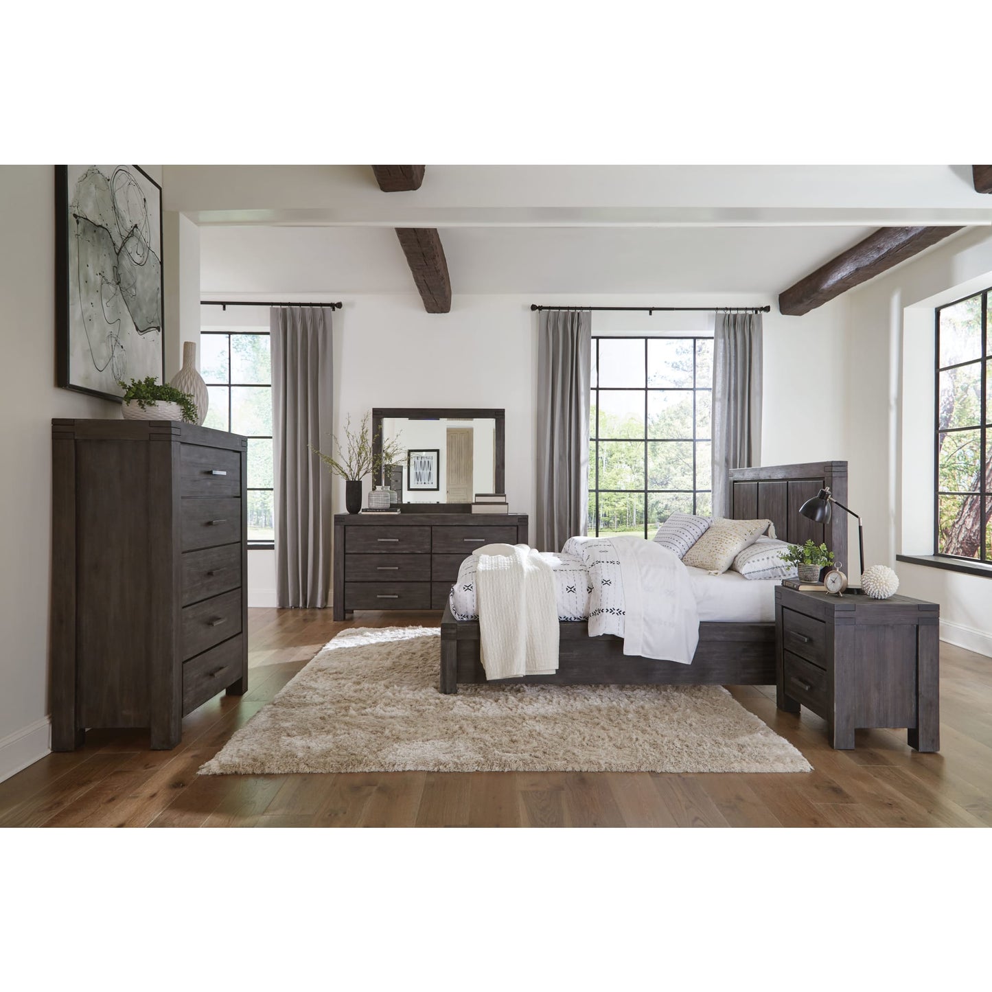 Meadow Solid Wood Footboard Storage Bed in Graphite