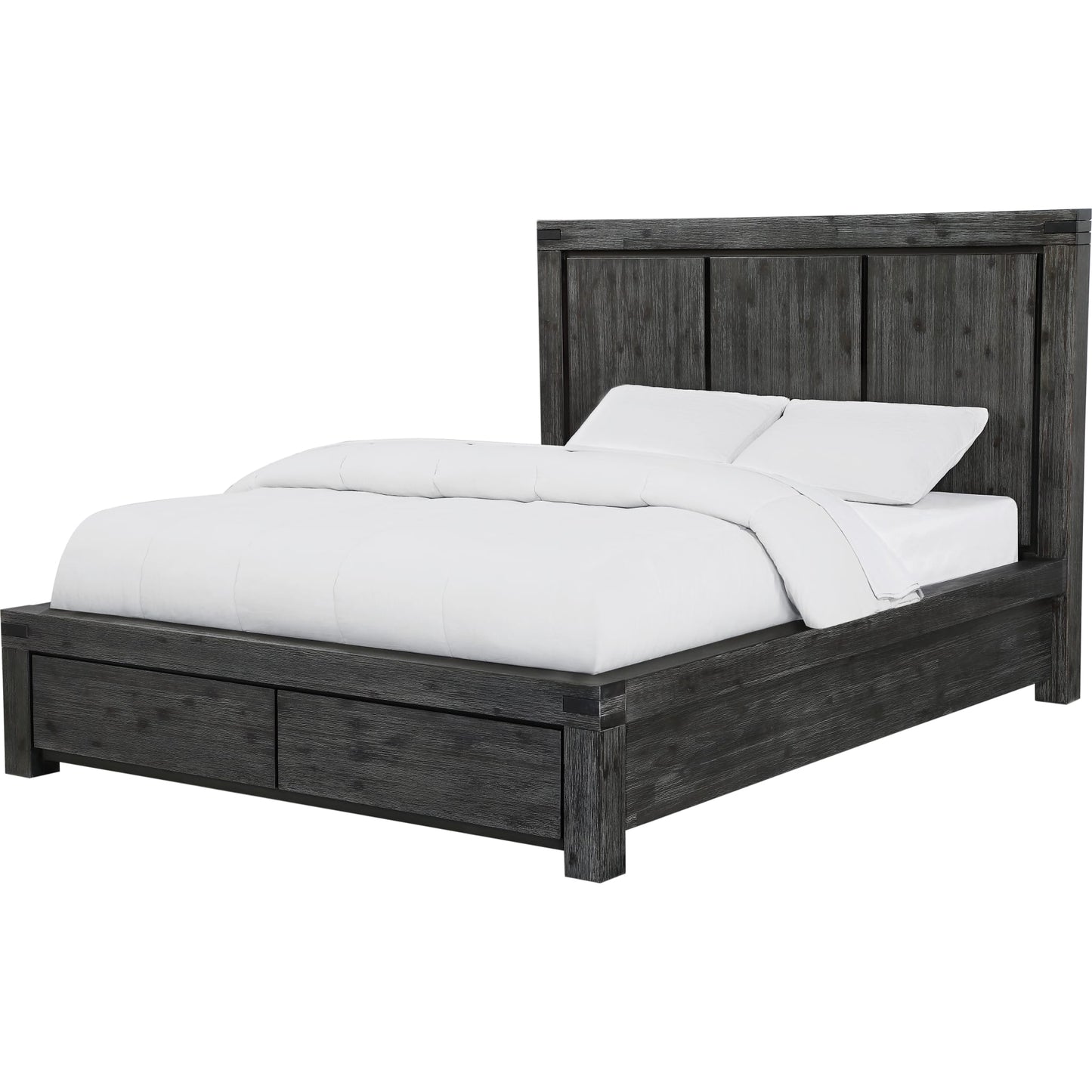 Meadow Solid Wood Footboard Storage Bed in Graphite