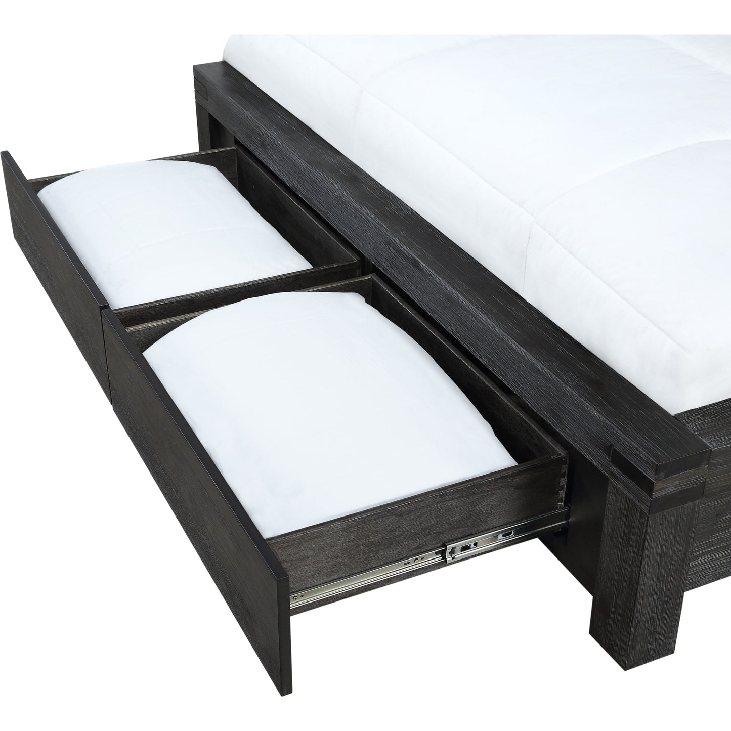 Meadow Solid Wood Footboard Storage Bed in Graphite