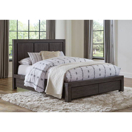 Meadow Solid Wood Footboard Storage Bed in Graphite