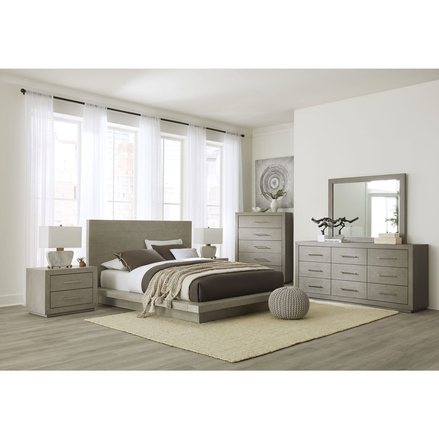 Melbourne Wood Platform Bed in Mineral