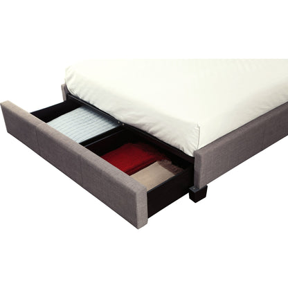 Melina Upholstered Footboard Storage Bed in Dolphin Linen