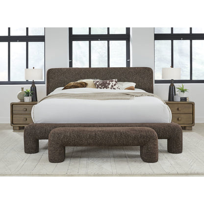 Mocoa Fully Upholstered Platform Bed in Mongoose Chenille