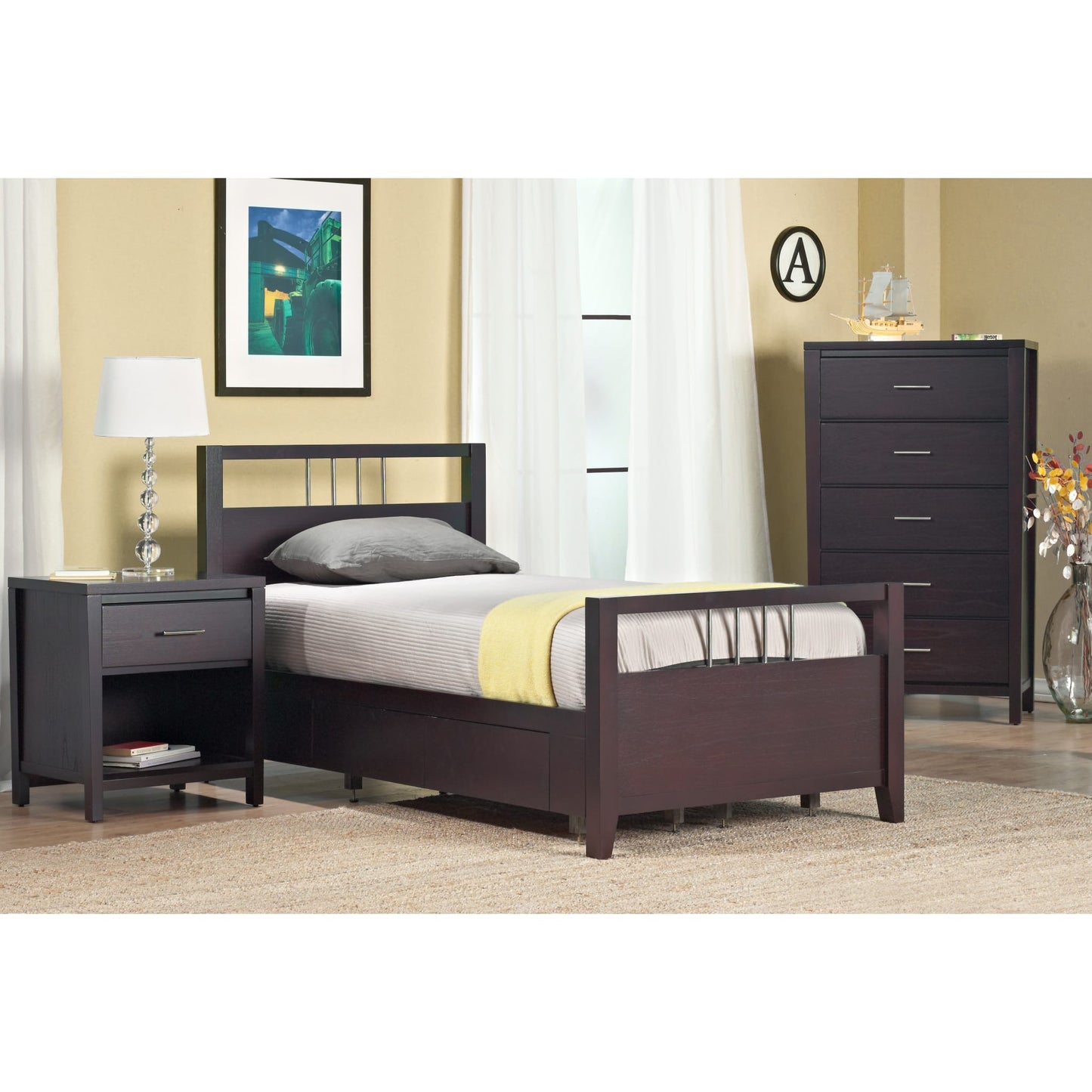 Nevis Platform Storage Bed in Espresso