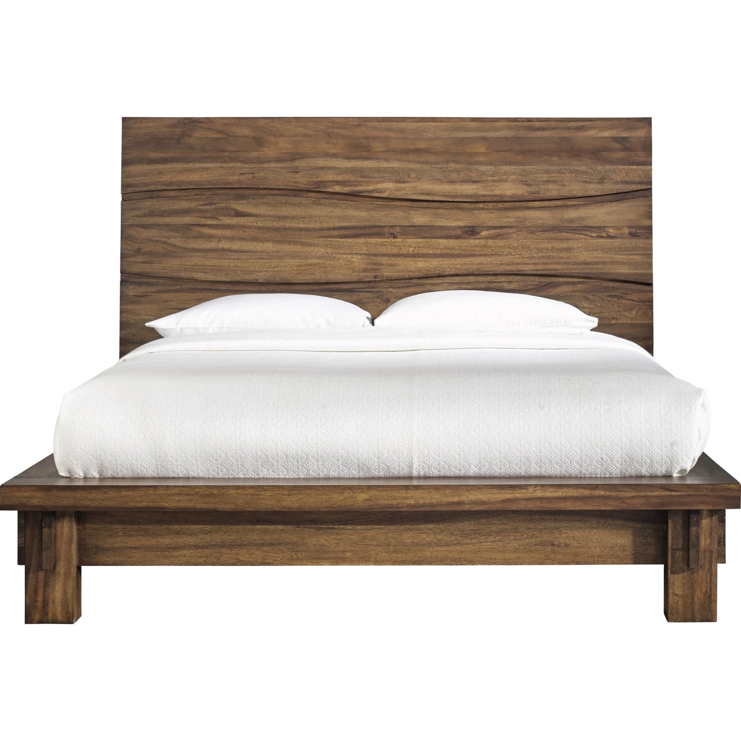 Ocean Solid Wood Platform Bed in Natural Sengon