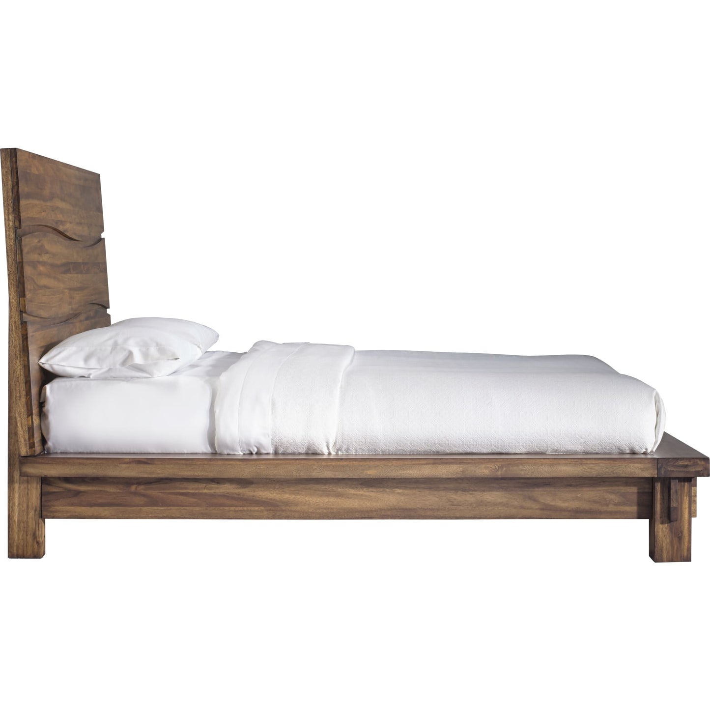 Ocean Solid Wood Platform Bed in Natural Sengon