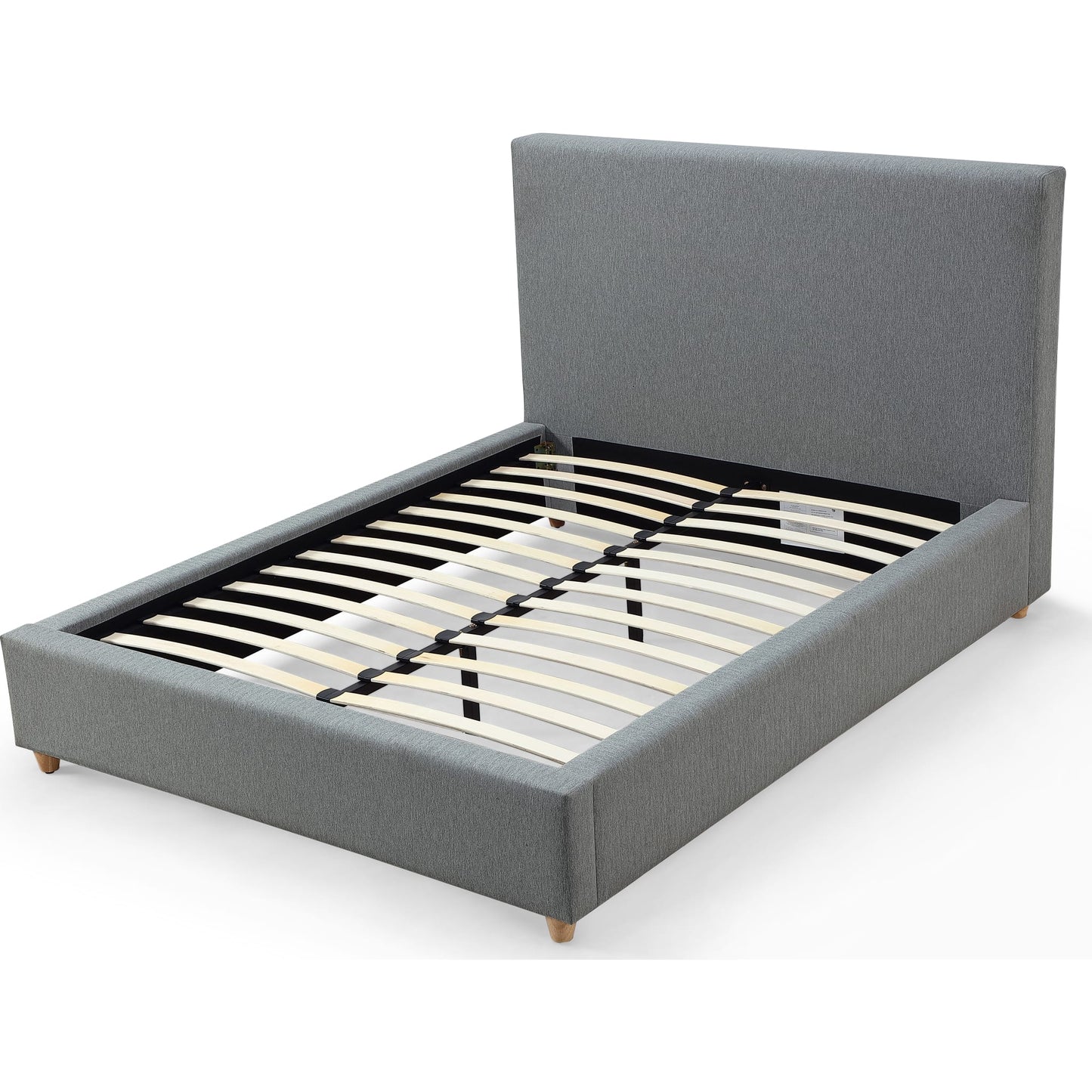 Olivia Upholstered Platform Bed in Pewter